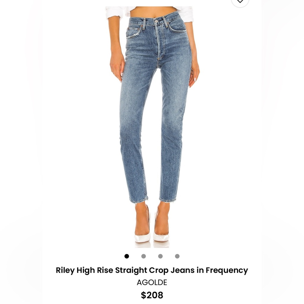 Agolde Riley High Rise Straight Crop Jeans in Frequency size 26